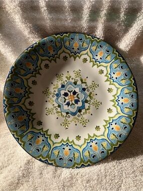 Pier 1 “Celeste” Replacement Ceramic Plate - Blue & Green Floral Motif